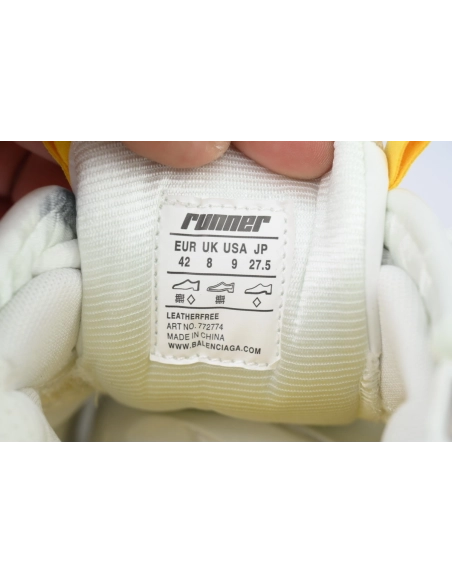 Balenciaga Runner Sneaker White Yellow 772767 W3RNY 9170