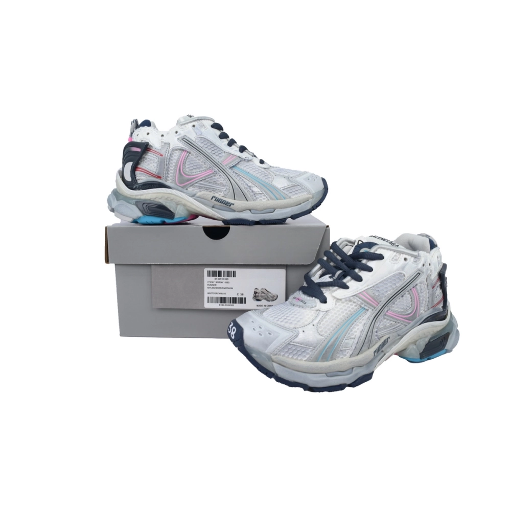 Balenciaga Runner Sneaker Grey White And Pink Black 772767 W3RNY 0322