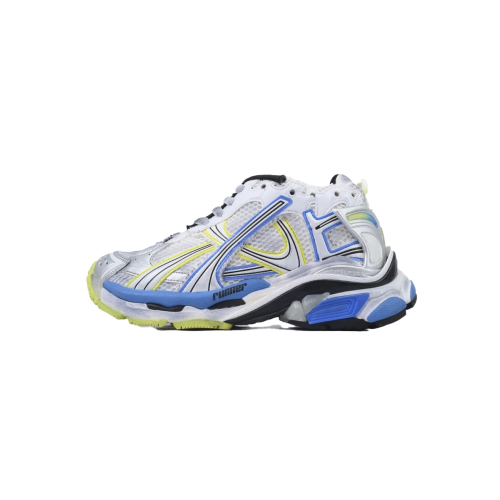 Balenciaga Runner Sneaker White Blue Yellow 772767 W3RNY 0213