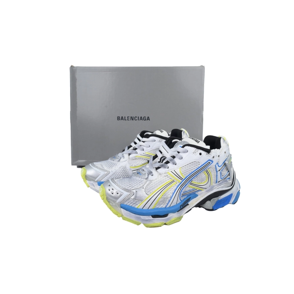 Balenciaga Runner Sneaker White Blue Yellow 772767 W3RNY 0213