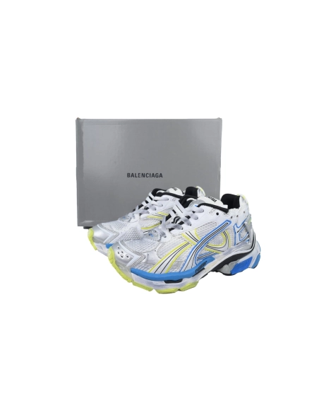 Balenciaga Runner Sneaker White Blue Yellow 772767 W3RNY 0213