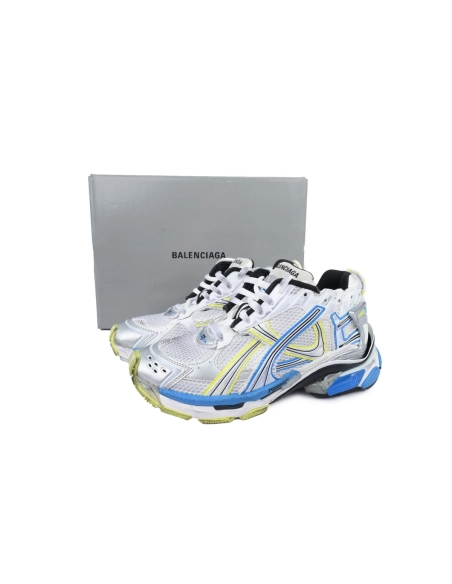 Balenciaga Runner Sneaker White Yellow Blue 772774 W3RMU 9074