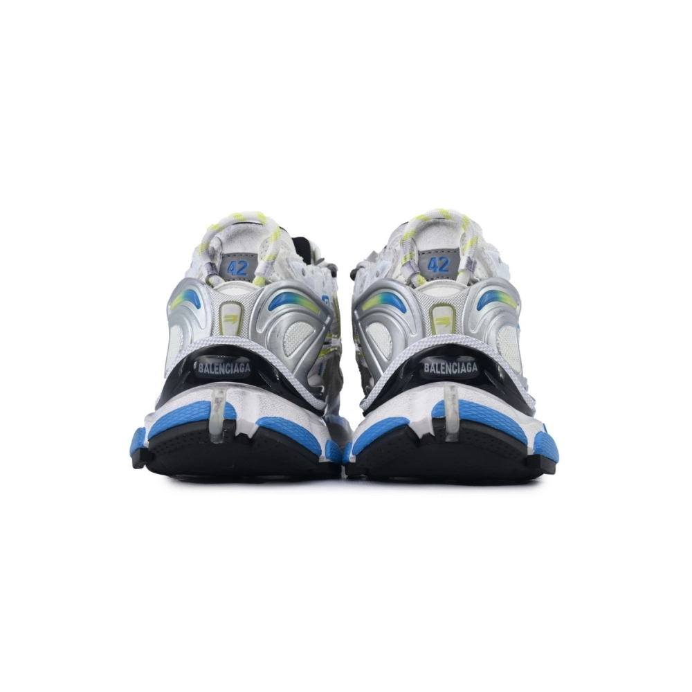 Balenciaga Runner Sneaker White Yellow Blue 772774 W3RMU 9074