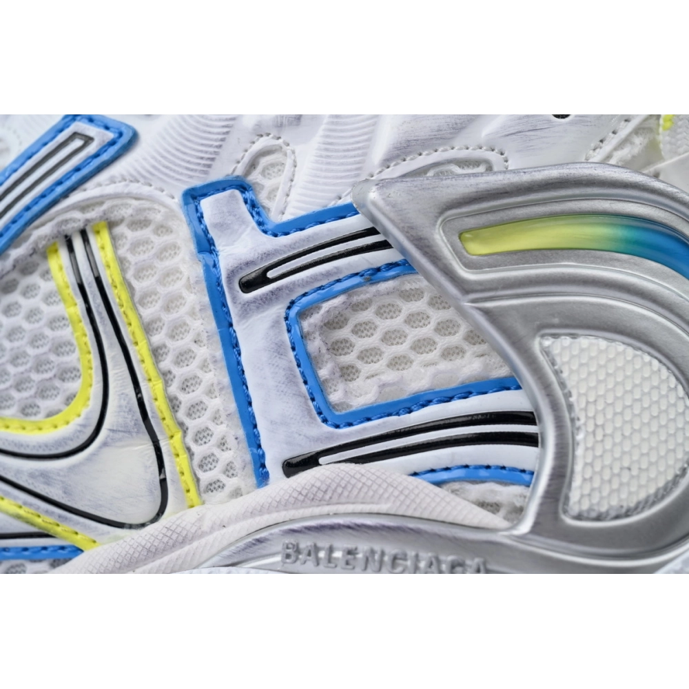 Balenciaga Runner Sneaker White Yellow Blue 772774 W3RMU 9074