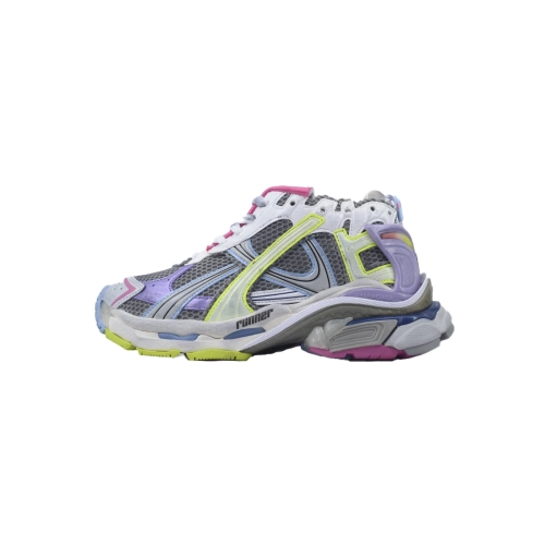 Balenciaga Runner Sneaker Pink Purple And Fluorescent Green 772767 W3RNY 0361