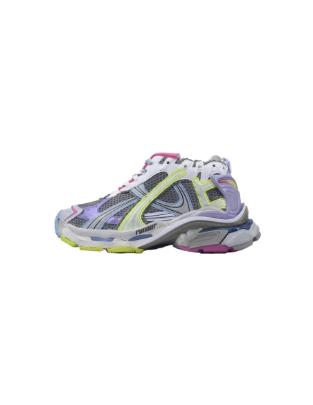 Balenciaga Runner Sneaker Pink Purple And Fluorescent Green 772767 W3RNY 0361