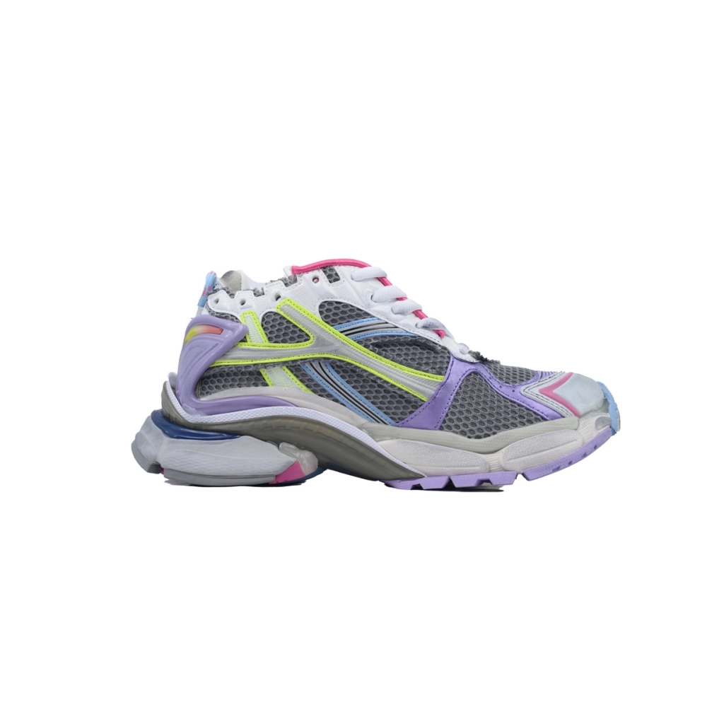 Balenciaga Runner Sneaker Pink Purple And Fluorescent Green 772767 W3RNY 0361