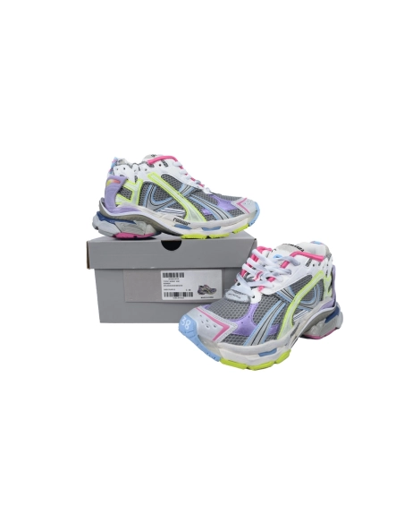 Balenciaga Runner Sneaker Pink Purple And Fluorescent Green 772767 W3RNY 0361