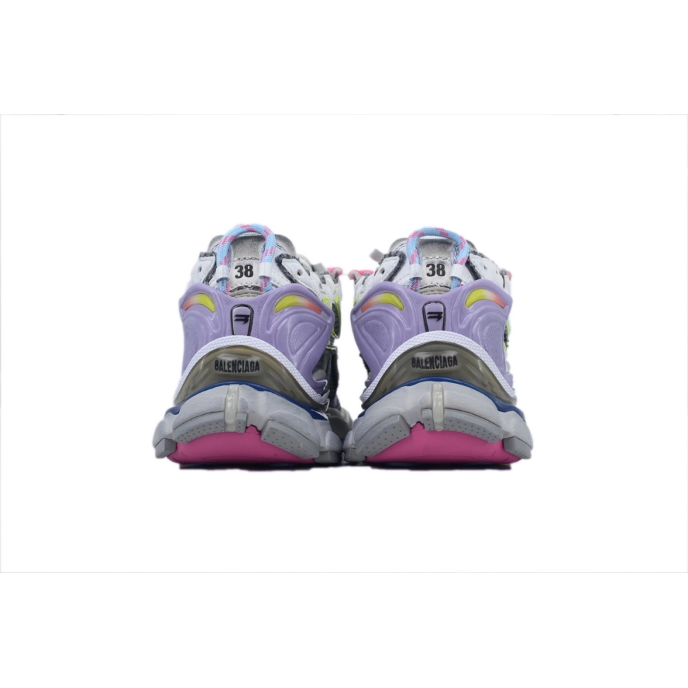 Balenciaga Runner Sneaker Pink Purple And Fluorescent Green 772767 W3RNY 0361