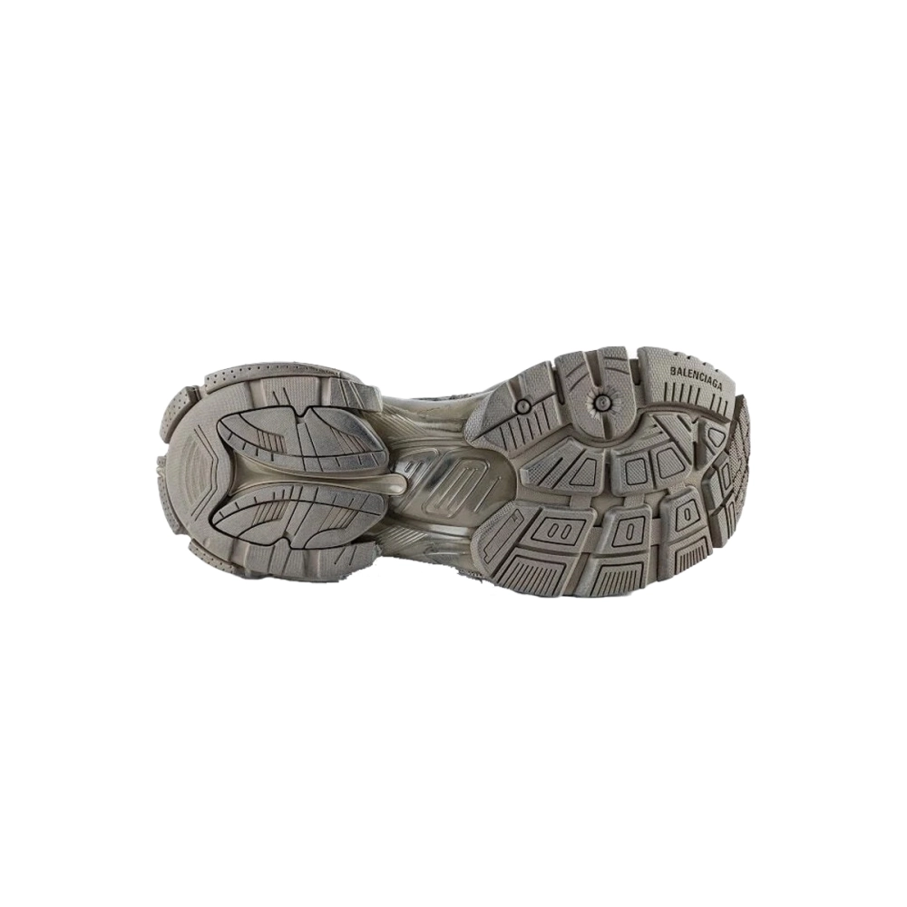 Balenciaga Runner Monocolor Graffiti Mesh Runner in Dark Taupe/Black