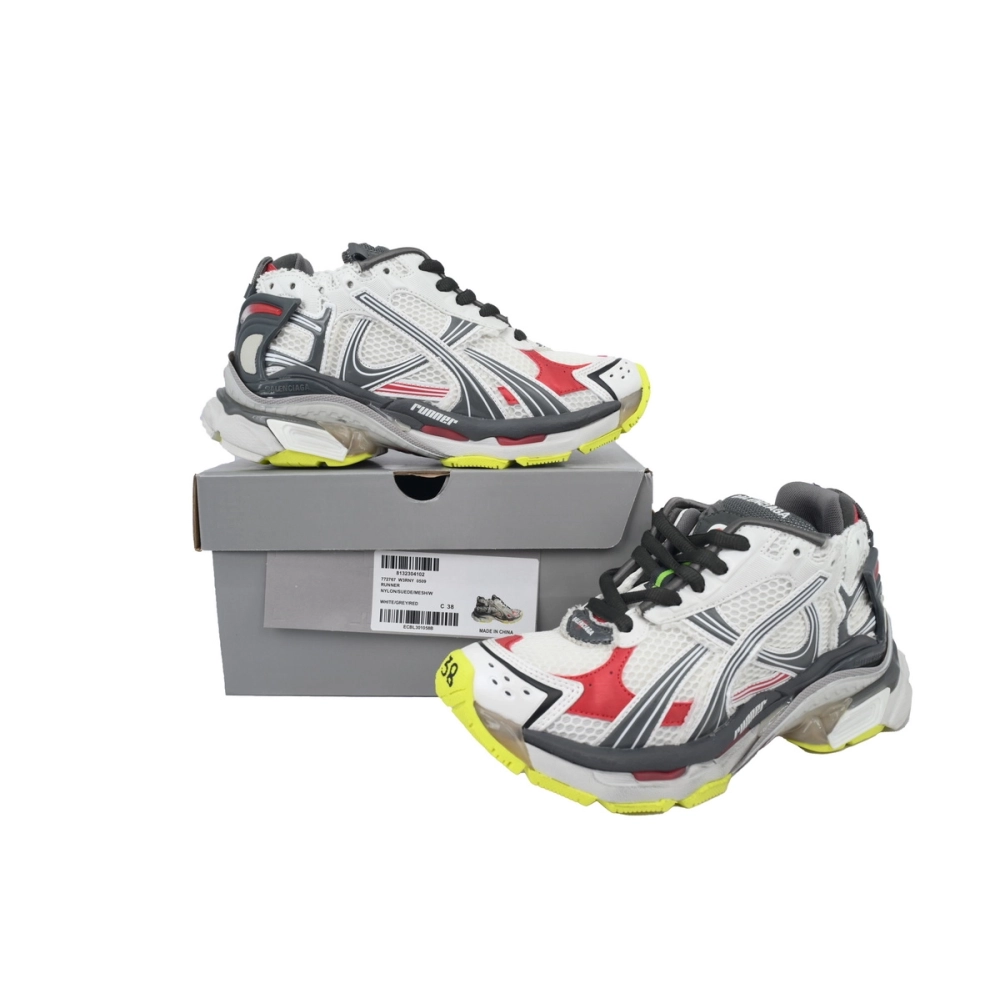 Balenciaga Runner Sneaker White Red And Gray Black 772767 W3RNY 0509