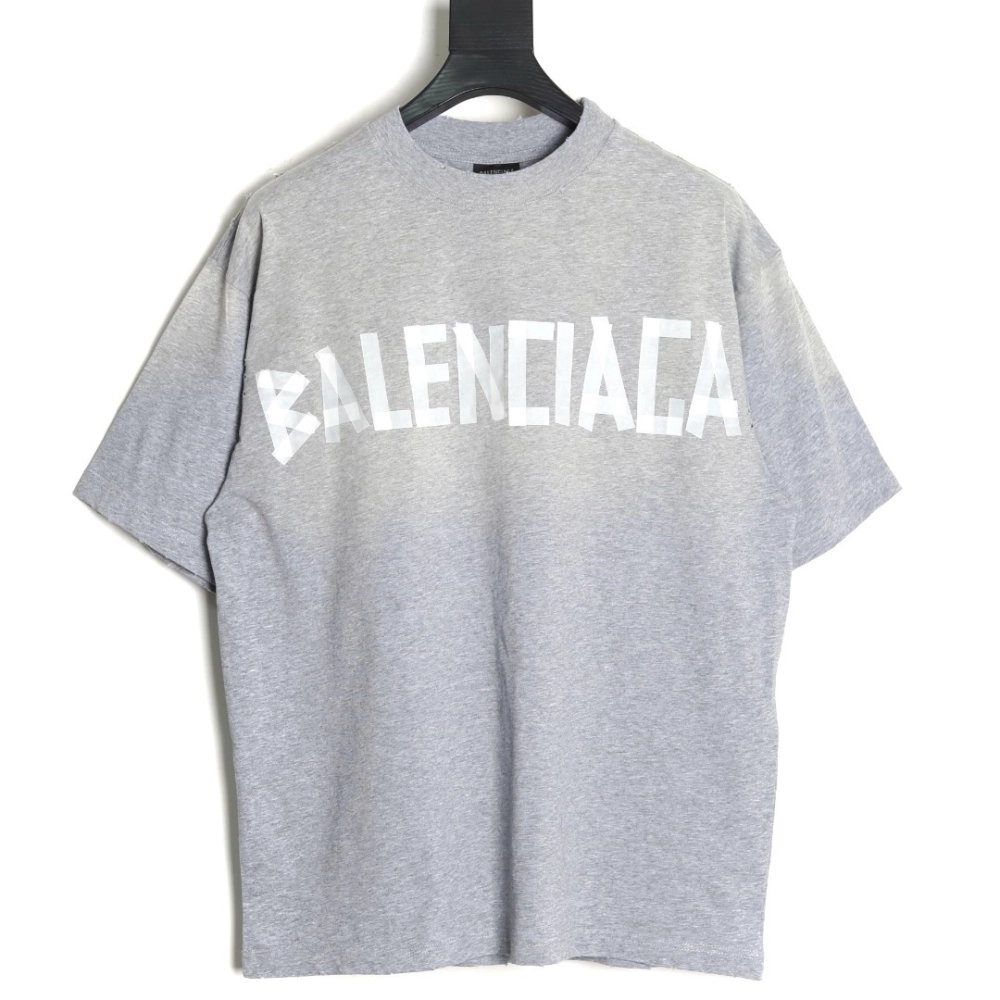 Balenciaga Grey Masking Tape Short-Sleeve T-Shirt,Balenciaga