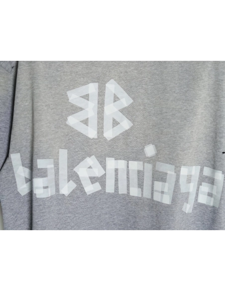 Balenciaga Grey Masking Tape Short-Sleeve T-Shirt,Balenciaga