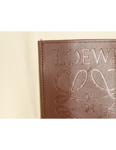 Loewe Embossed Logo Leather Pocket Short-Sleeve T-Shirt,Loewe