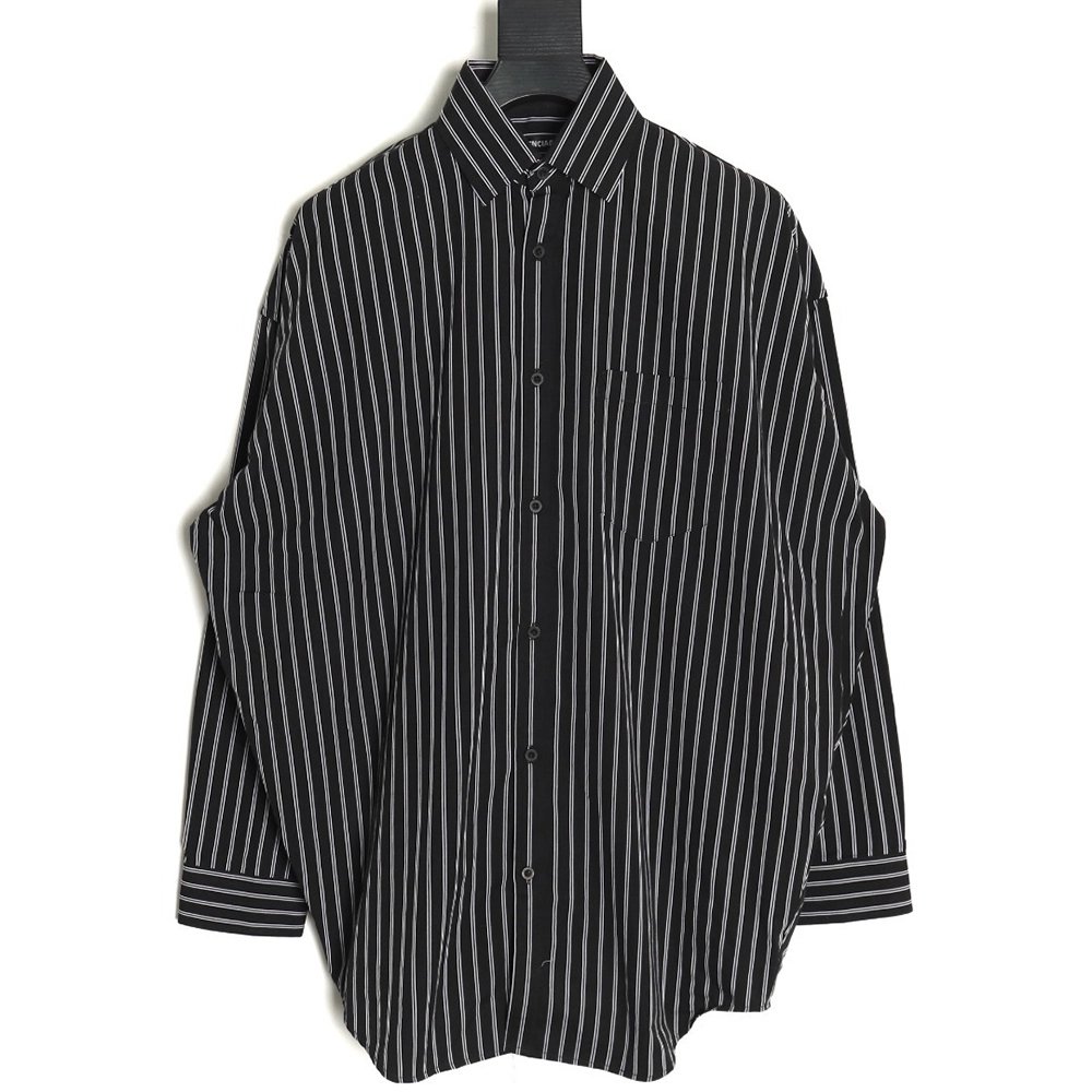 Balenciaga Red Back Print Striped Shirt,Balenciaga
