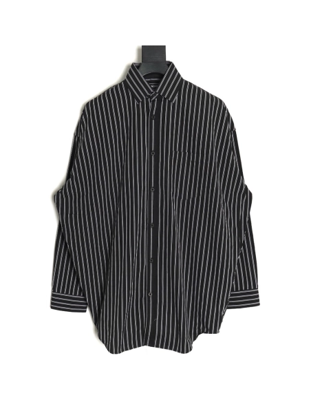 Balenciaga Red Back Print Striped Shirt,Balenciaga