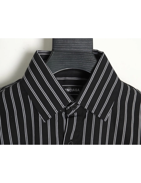 Balenciaga Red Back Print Striped Shirt,Balenciaga