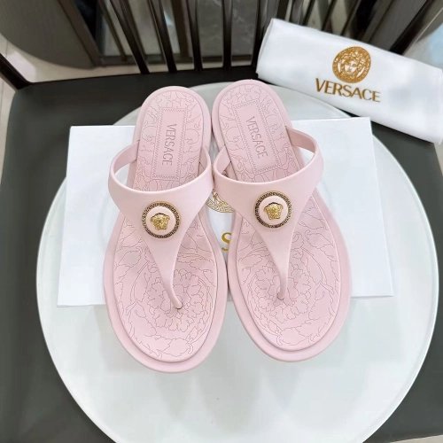 Versace Alia Medusa Rubber Thong Sandals,Versace Slides