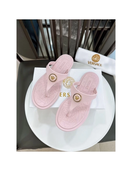 Versace Alia Medusa Rubber Thong Sandals,Versace Slides