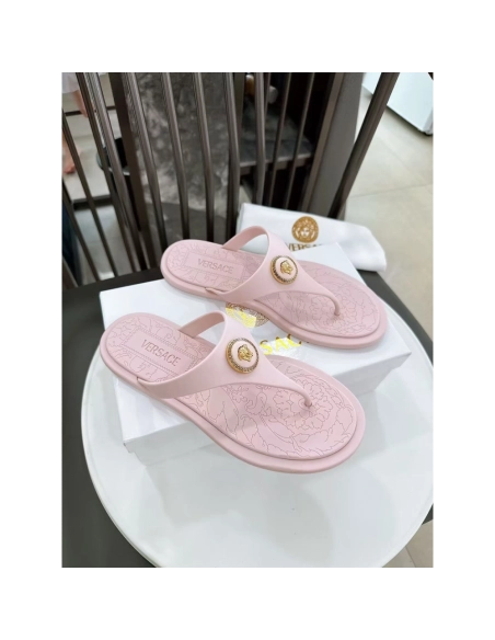 Versace Alia Medusa Rubber Thong Sandals,Versace Slides