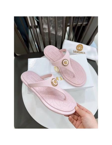 Versace Alia Medusa Rubber Thong Sandals,Versace Slides