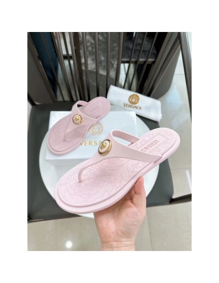 Versace Alia Medusa Rubber Thong Sandals,Versace Slides