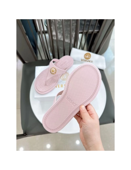Versace Alia Medusa Rubber Thong Sandals,Versace Slides