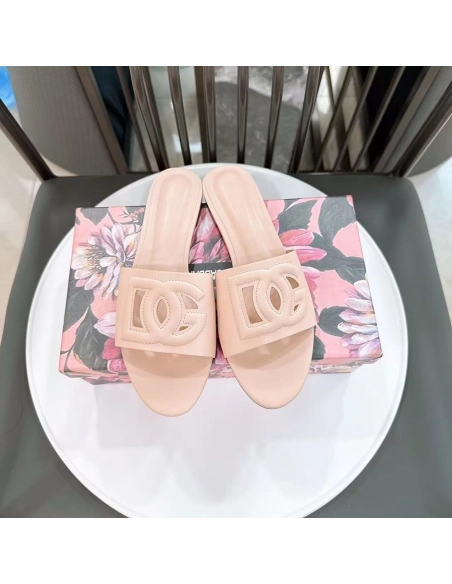 Dolce Gabbana Calfskin slides with DG logo,Dolce Gabbana Shoes