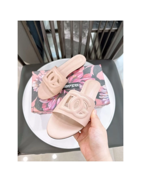 Dolce Gabbana Calfskin slides with DG logo,Dolce Gabbana Shoes