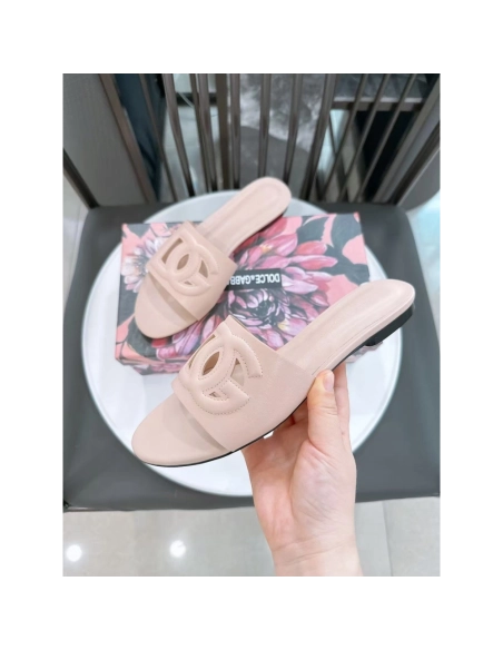 Dolce Gabbana Calfskin slides with DG logo,Dolce Gabbana Shoes