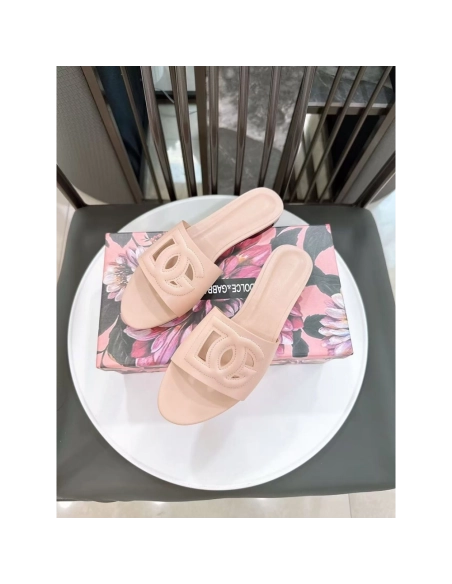 Dolce Gabbana Calfskin slides with DG logo,Dolce Gabbana Shoes