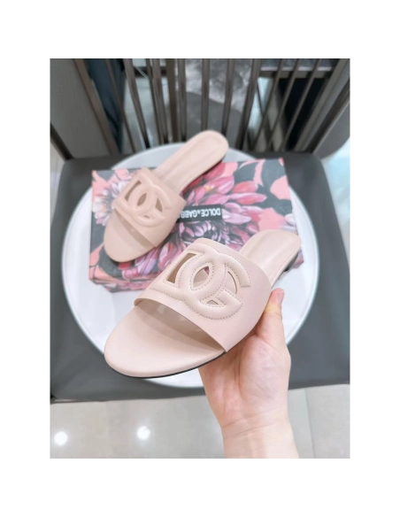 Dolce Gabbana Calfskin slides with DG logo,Dolce Gabbana Shoes
