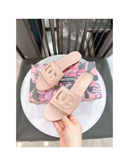Dolce Gabbana Calfskin slides with DG logo,Dolce Gabbana Shoes