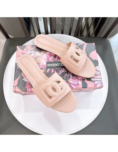 Dolce Gabbana Calfskin slides with DG logo,Dolce Gabbana Shoes