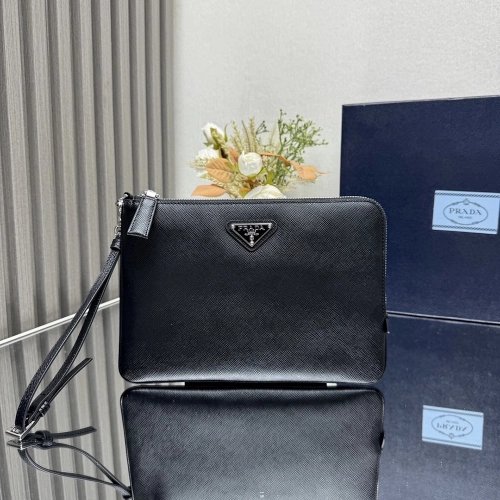Prada Saffiano Leather Clutch Bags 2NH024 24X17cm,Prada Bags