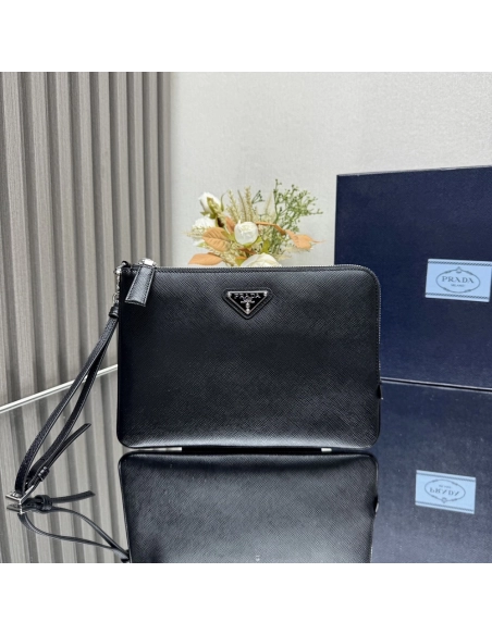 Prada Saffiano Leather Clutch Bags 2NH024 24X17cm,Prada Bags