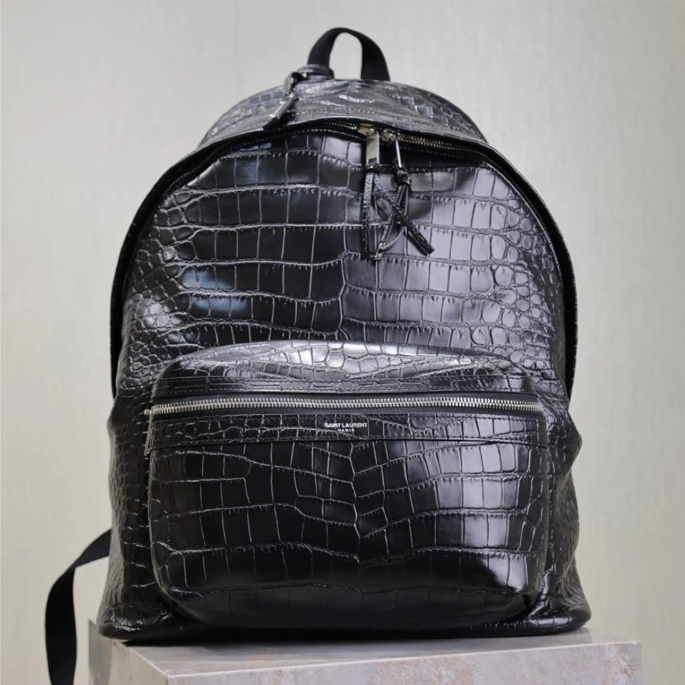 Saint Laurent City Crocidile-Effect Backpacks 534967 38X30X17cm,Y.S.AINT Bags
