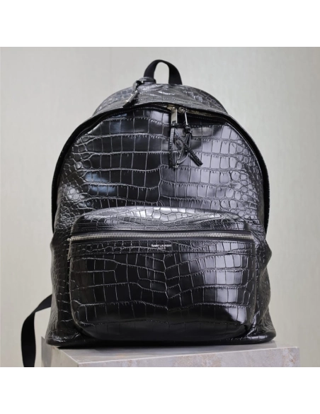 Saint Laurent City Crocidile-Effect Backpacks 534967 38X30X17cm,Y.S.AINT Bags