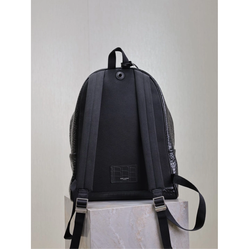 Saint Laurent City Crocidile-Effect Backpacks 534967 38X30X17cm,Y.S.AINT Bags