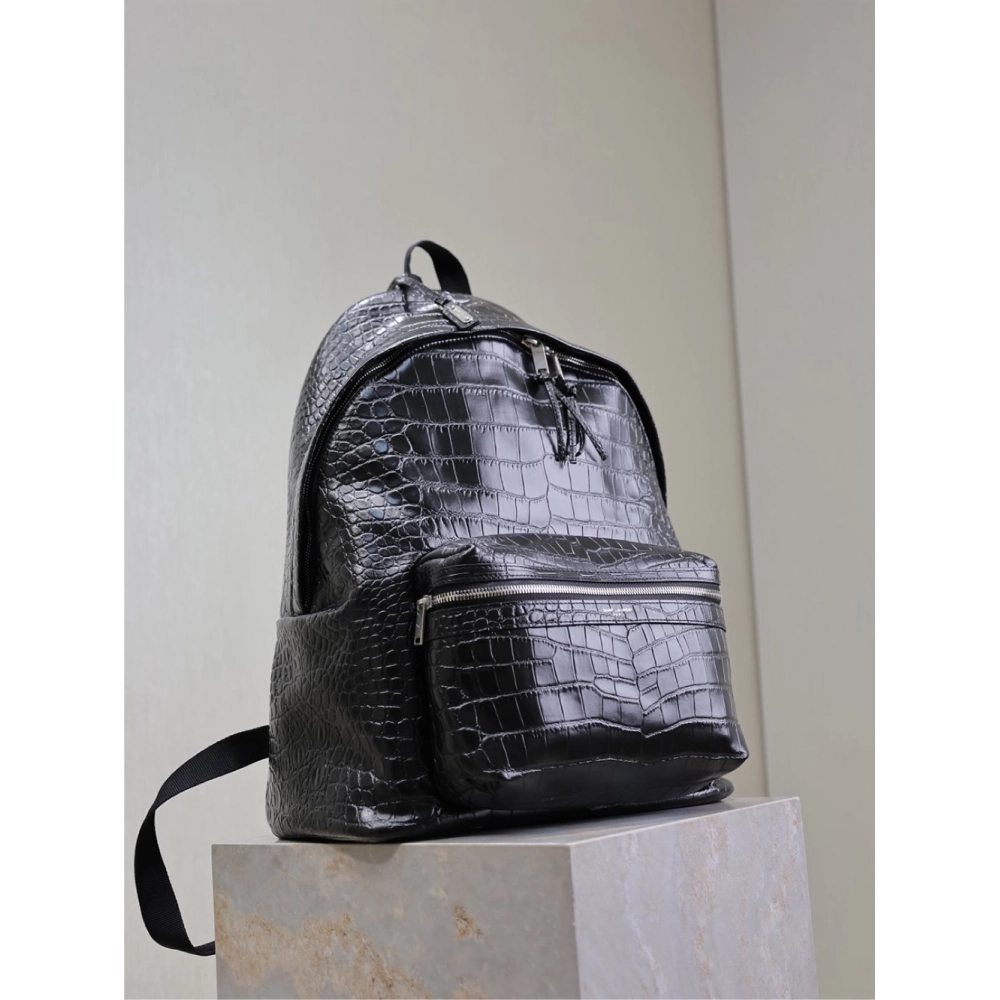 Saint Laurent City Crocidile-Effect Backpacks 534967 38X30X17cm,Y.S.AINT Bags