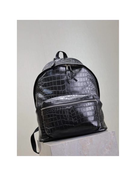 Saint Laurent City Crocidile-Effect Backpacks 534967 38X30X17cm,Y.S.AINT Bags