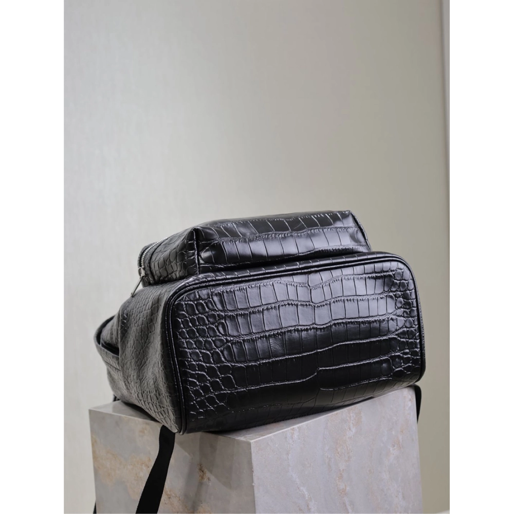 Saint Laurent City Crocidile-Effect Backpacks 534967 38X30X17cm,Y.S.AINT Bags