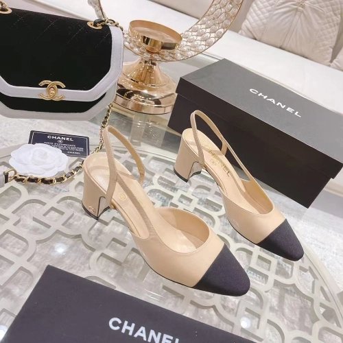 Chanel Slingbacks"Beige Black" H:6.5cm,CHANEL SNEAKERS