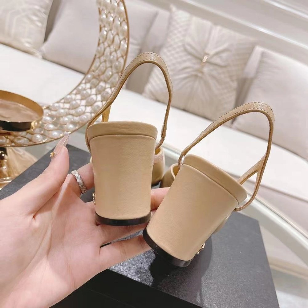 Chanel Slingbacks"Beige Black" H:6.5cm,CHANEL SNEAKERS