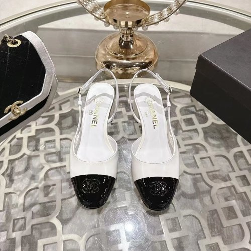 Chanel Slingbacks"White Black",CHANEL SNEAKERS