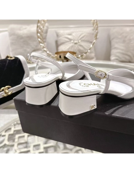 Chanel Slingbacks"White Black",CHANEL SNEAKERS