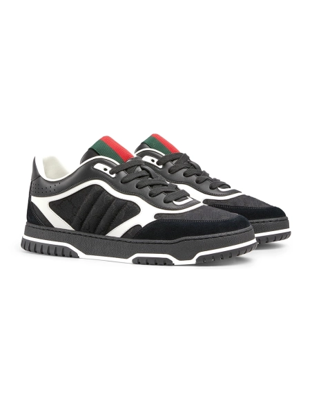 Gucci Re-Web Sneaker GG Canvas - Black,GUCCI SHOES