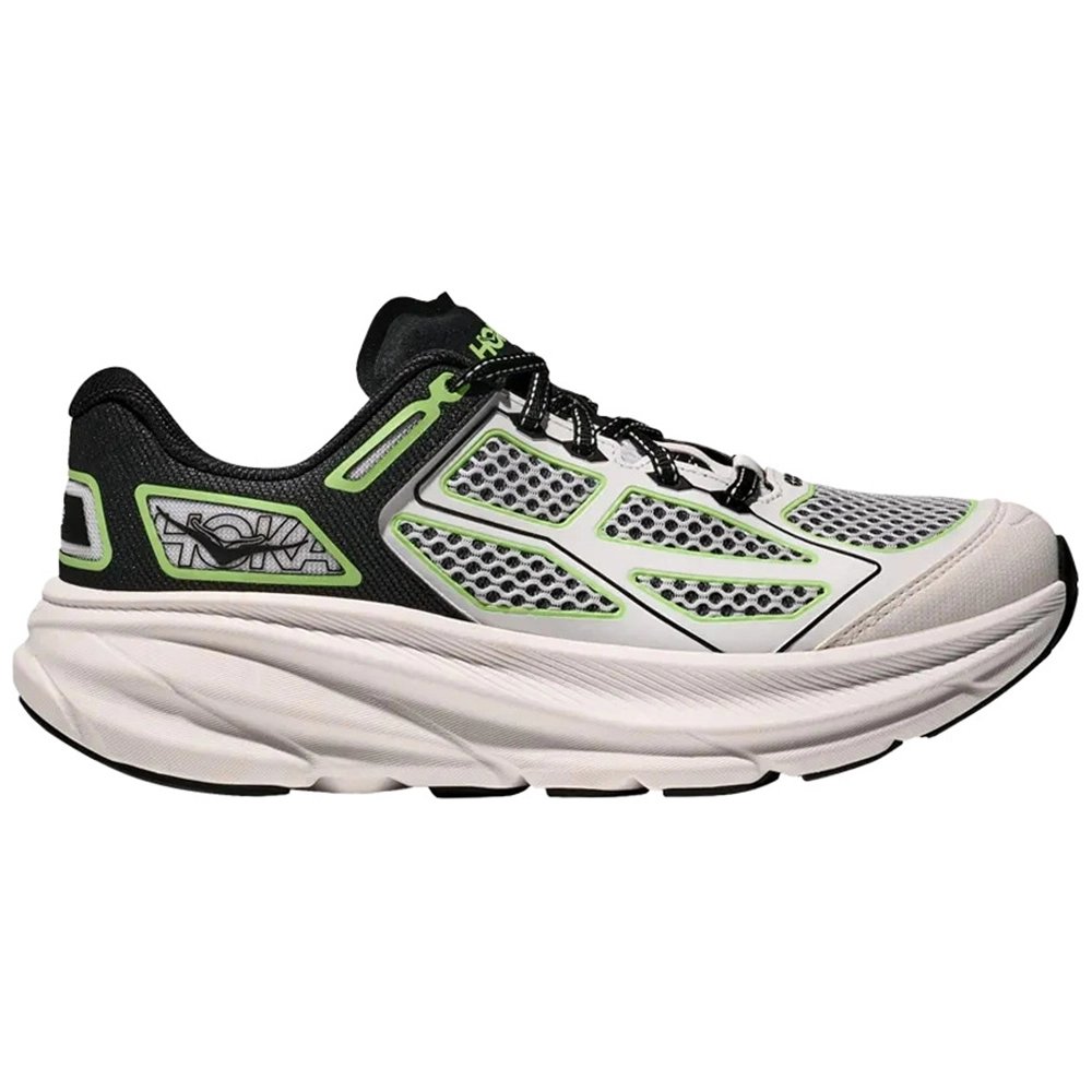 HOKA Clifton One9 White Black Green,HOKA SNEAKERS