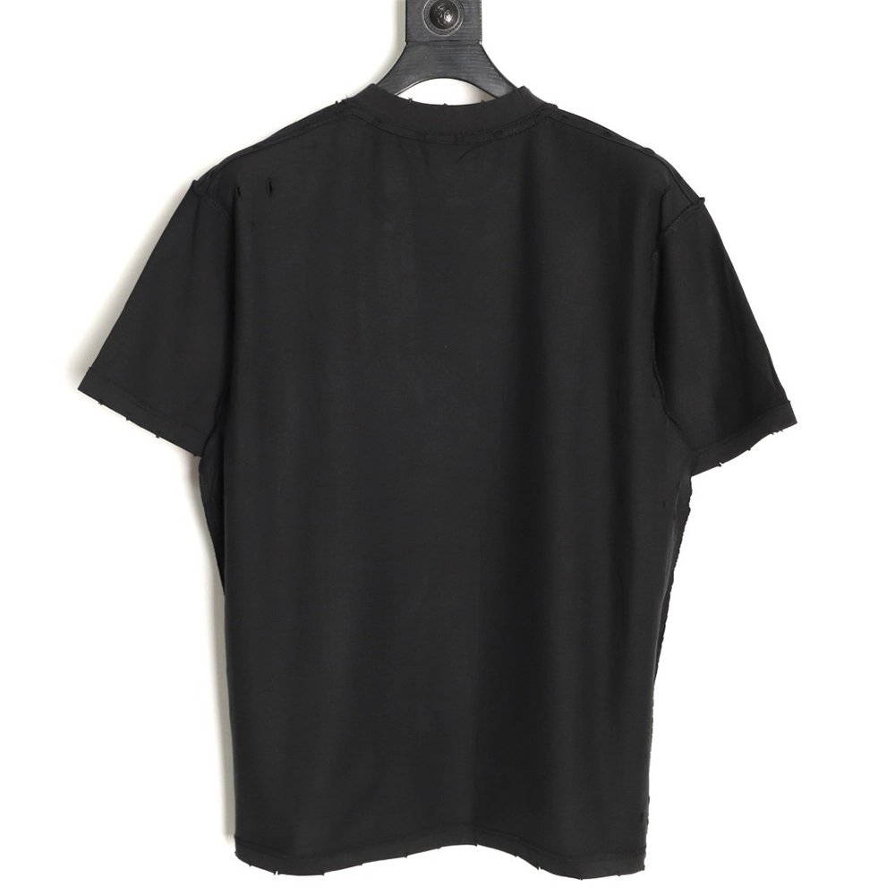 Balenciaga Castle Print Distressed Short-Sleeve T-Shirt,Balenciaga