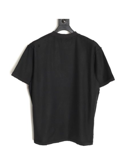 Balenciaga Castle Print Distressed Short-Sleeve T-Shirt,Balenciaga